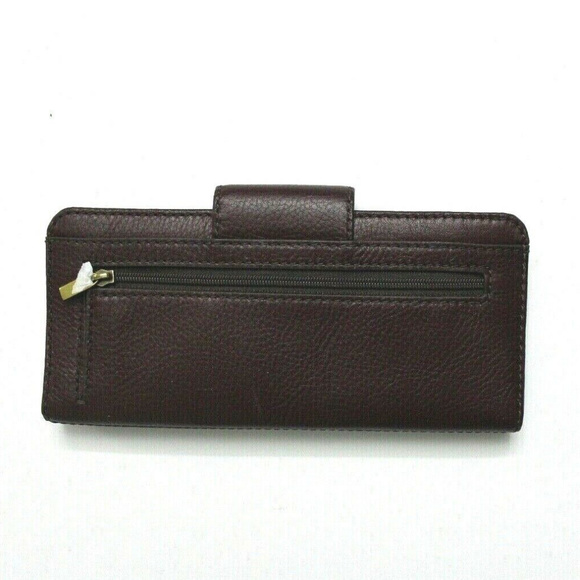 Fossil Madison Bifold Leather Clutch Wallet Fig - Picture 2 of 3